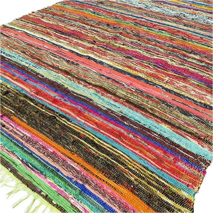 151 x 90cm Luxury Rag Rug Verde