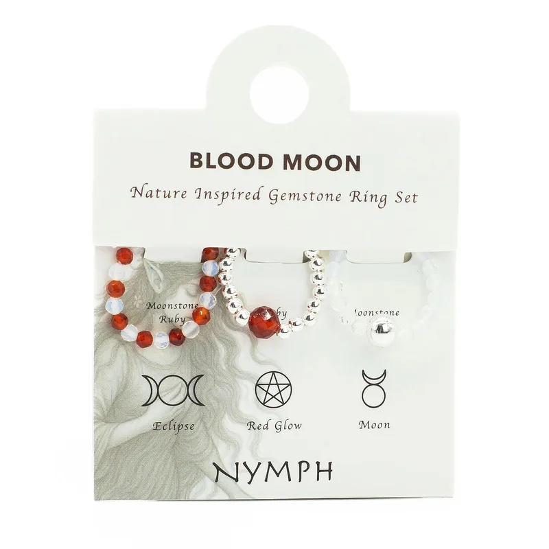 Nymph Spirit Gemstone Ring Set - Blood Moon — foto 2