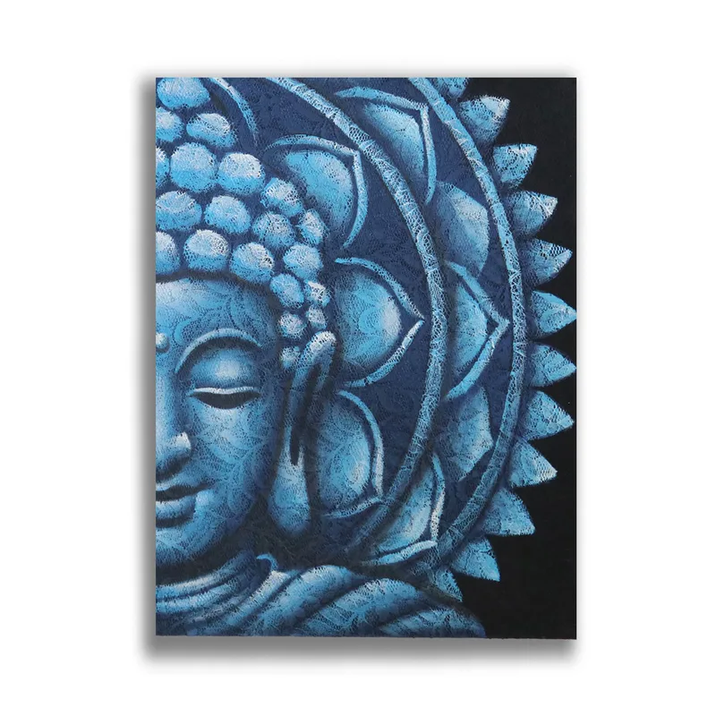 Blu Half Buddha Mandala 60x80cm