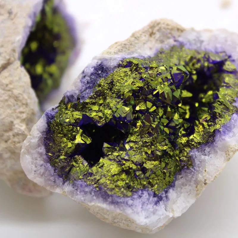 Coloured Calsite Geodes Purple & Oro