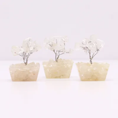 Mini Gemstone Trees On Orgonite Base - Rock Quartz (15 stones) — foto 4