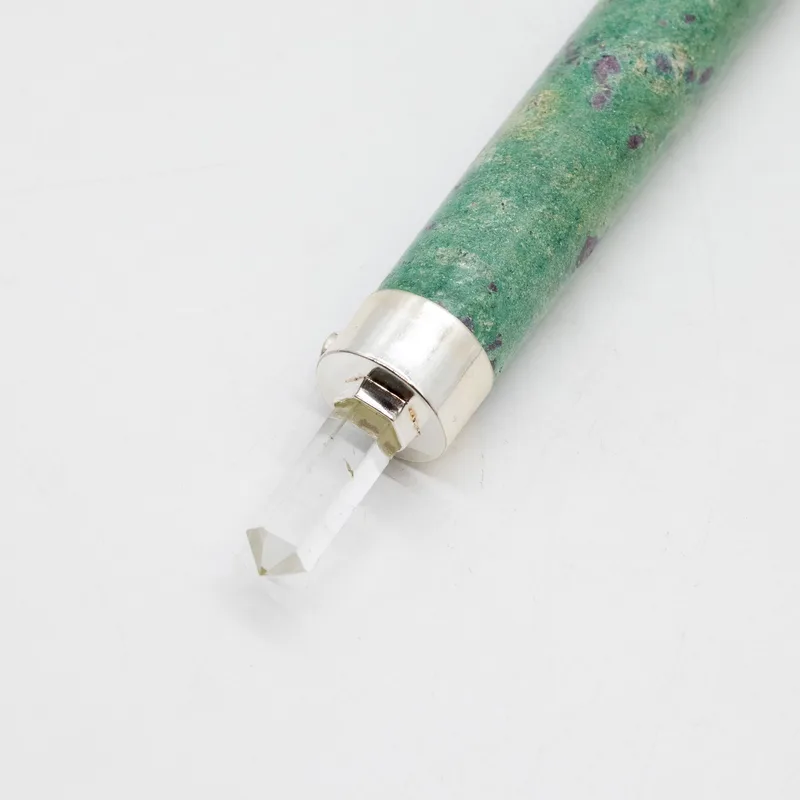Verdant Heart Wand Ruby Fuchsite Rosa Quartz Crystal Ball top 23cm — foto 4