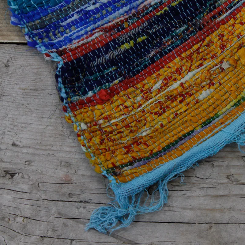 153 x 90cm Luxury Rag Rug Blu — foto 2