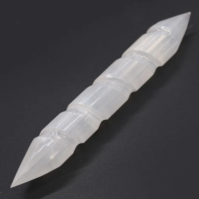 Selenite Spiral Wands - 16 cm (Point Both Ends) — foto 1