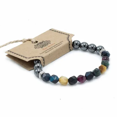 Bracciale con Pietre Naturali Tagliate - Arcobaleno Magnetico