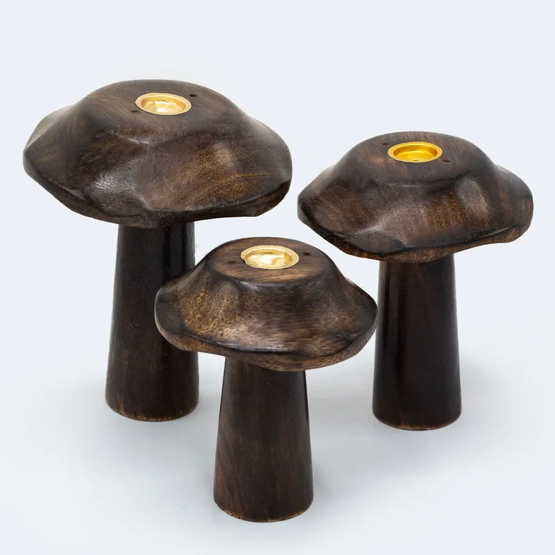 Set of 3 Flat Incenso Cone Mushrooms — foto 2