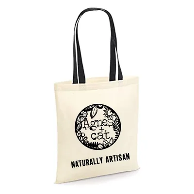 Borsa in cotone Agnes e Cat – 180g/m² – 35x30 cm – Realizzata a Mano con Materiali Naturali