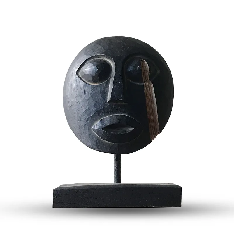 Timor Tribal Decorative Mask Nero 27x20cm — foto 1