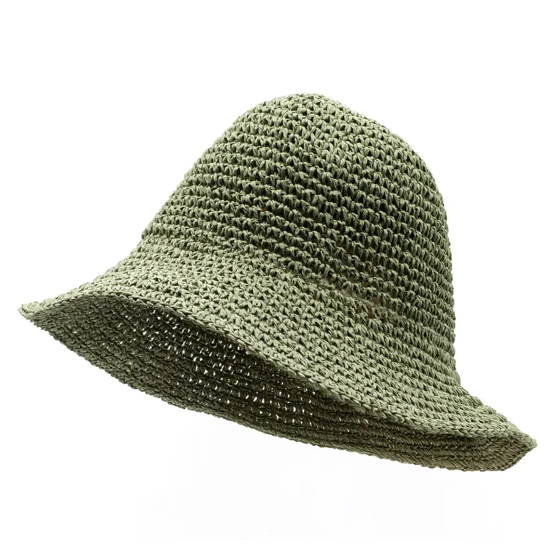 Nomad Sari Floppy Straw Sun Hat - Moss Verde