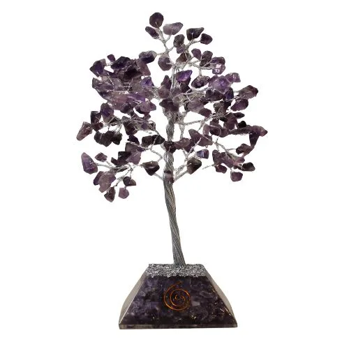 Gemstone Albero with Organite Base 160 Stone Amethyst
