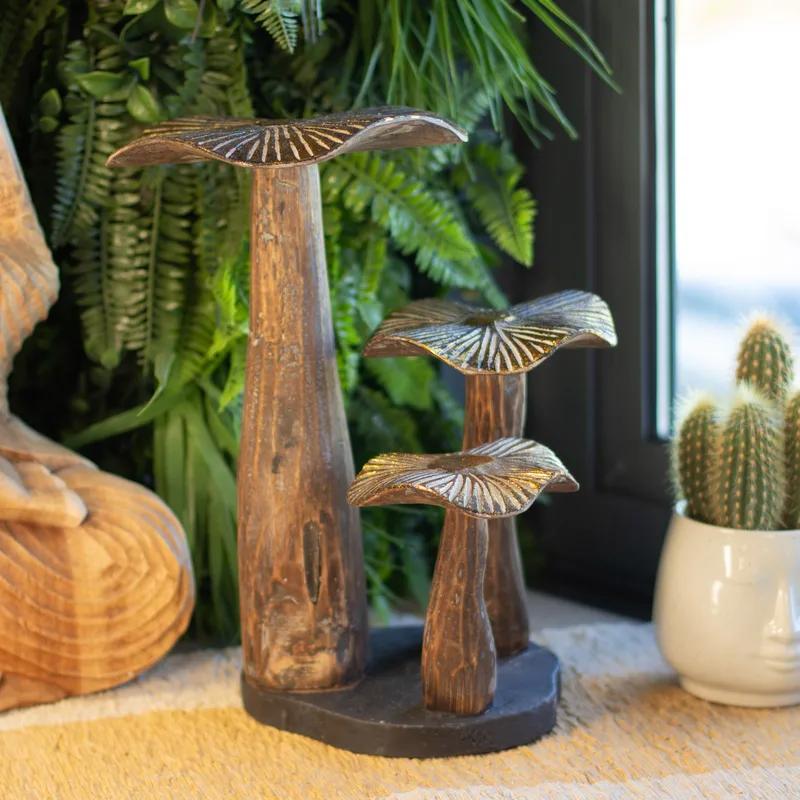 Large Golden Mushroom Art 32cm Naturale — foto 3