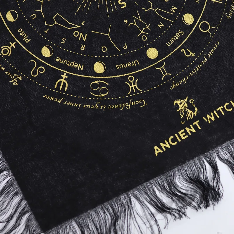 Ancient Witch Pendulum Divination Cloth - All Seeing Eye - Nero & Oro — foto 1