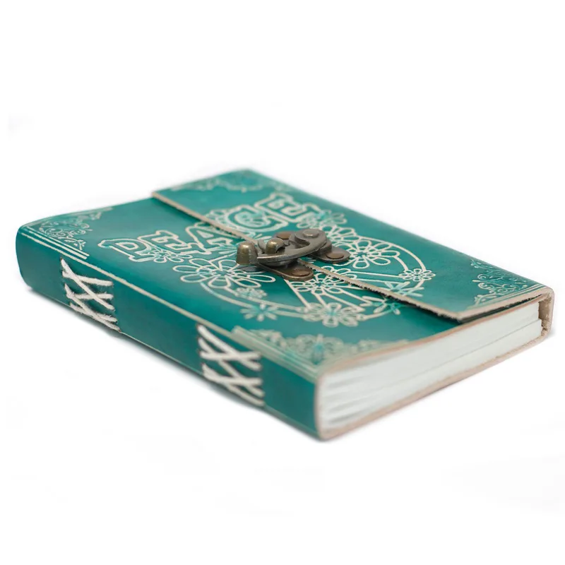 Leather Verde Peace with Lock Notebook — foto 5