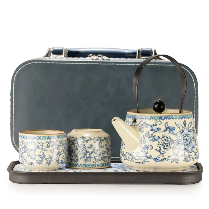 Travel Teapot Set & Two Cups - China Ru Blu