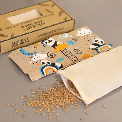 Lavanda Naturale Cotton and Juco Eye Pillow in Gift Scatola Sleepy Panda — foto 5