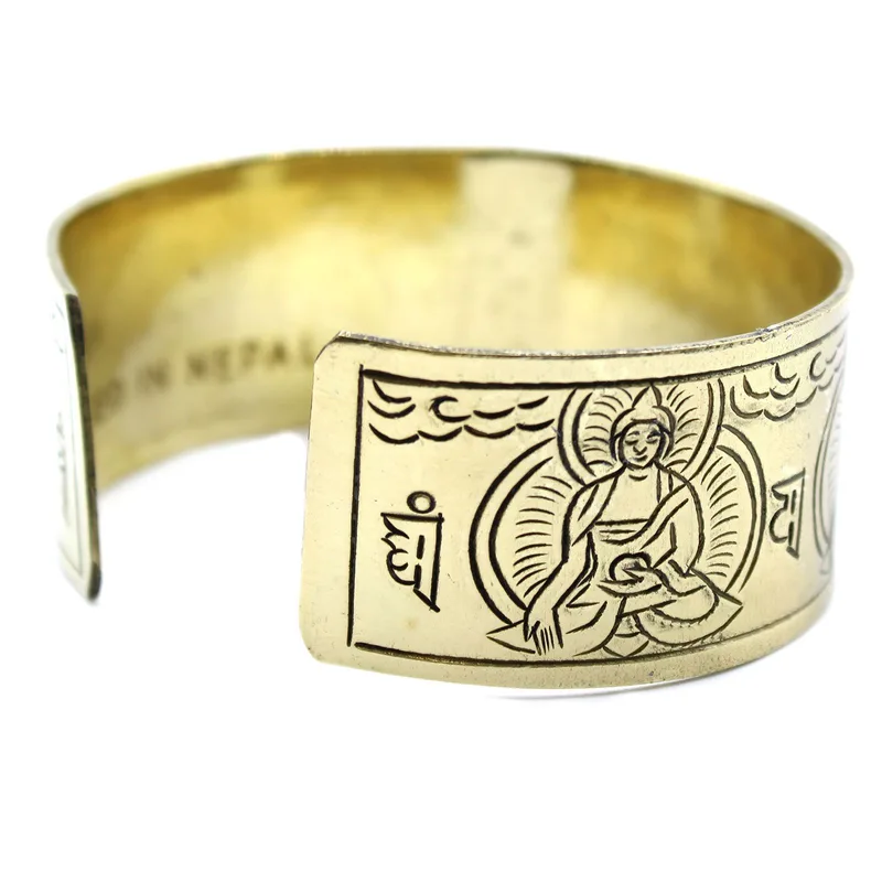 Brass Tibetan Bracelet Five Buddha