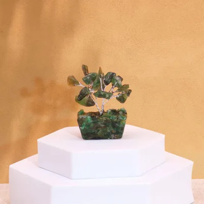 Mini Gemstone Trees On Orgonite Base - Verde Aventurine (15 stones)