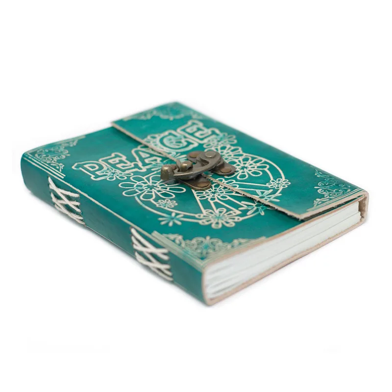 Leather Verde Peace with Lock Notebook — foto 1