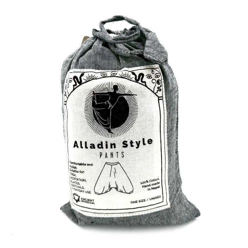 Yoga and Festival Pants Aladdin Himalayan Print on Grey — foto 1