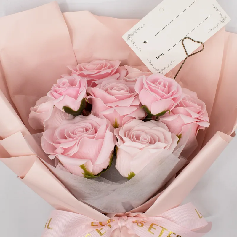 Large Pink Roses Bouquet Love is Eternal Gift Card — foto 1
