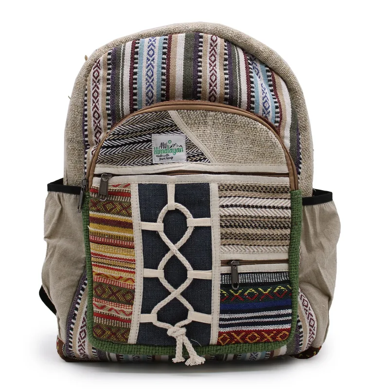 Zaino Grande in Canna di Canapa – Stile Corda e Tasche
