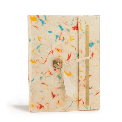 Med Lokta Mixed Colour Cotton Notebook Lrg (15x12cm) - 45 leafs