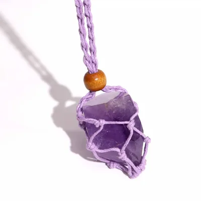 Crystal Gemstone Necklace Cord 45cm/18inch - Purple — foto 4