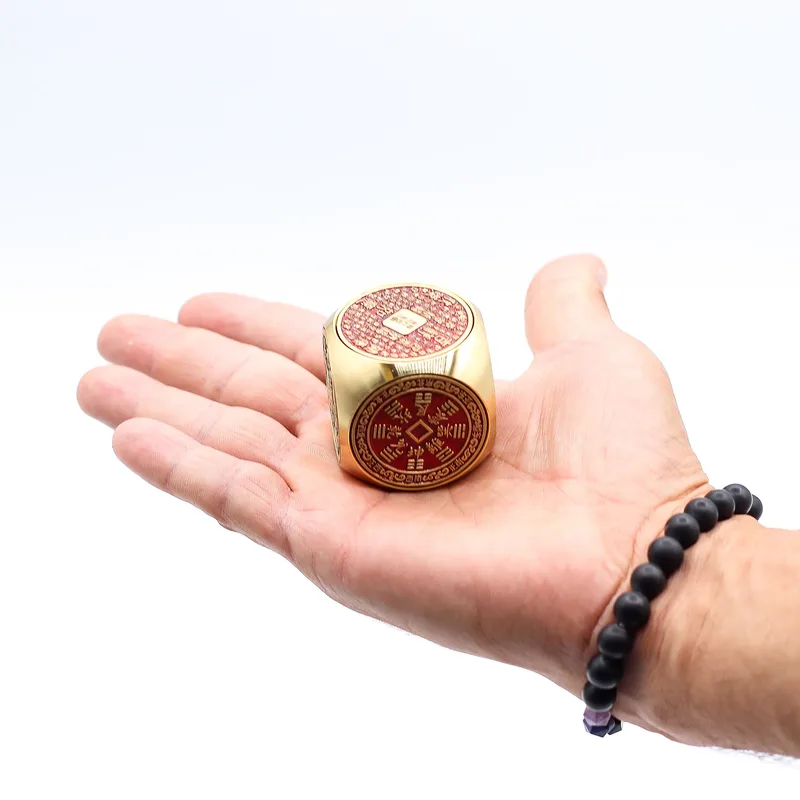 Feng Shui Fortune Red & Brass Prosperity Cube Flat — foto 4