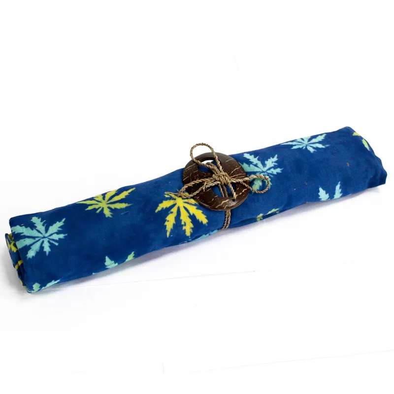 Bali Block Print Sarong Tropical Leaves — foto 3
