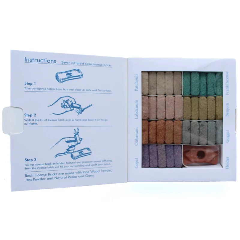 Display Set of 70 Incenso Smudge Bricks and Bruciatore Selvatico West