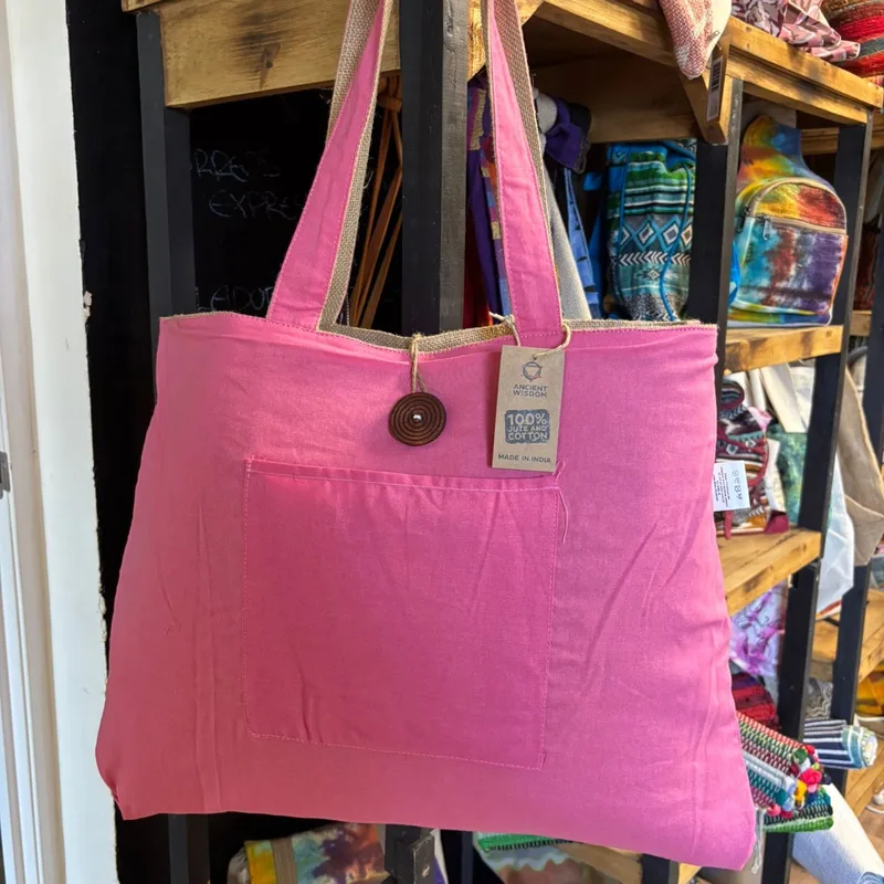 Reversible Jute & Cotton Big Bag Pink — foto 2