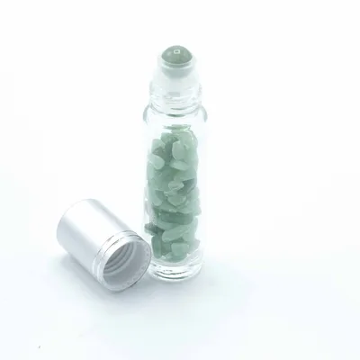 Gemstone Essenziale Olio Roller Bottle - Aventurine - Argento Cap + Gemstone Roller Tip for 5ml Bottle - Aventurine — foto 2