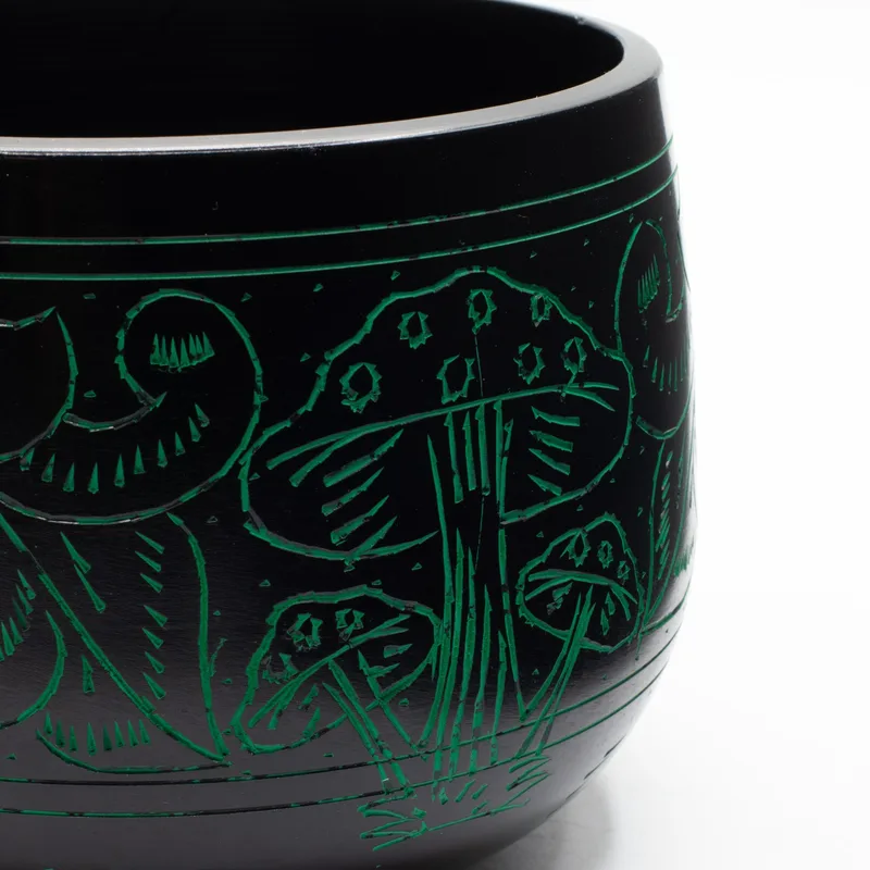 Cauldron Singing Bowl Magic Mushroom Verde