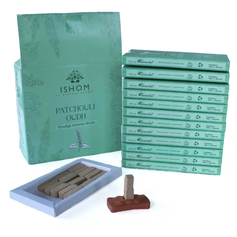 Pack of 15 Naturale Incenso Smudge Bricks and Bruciatore Patchouli Legno — foto 1