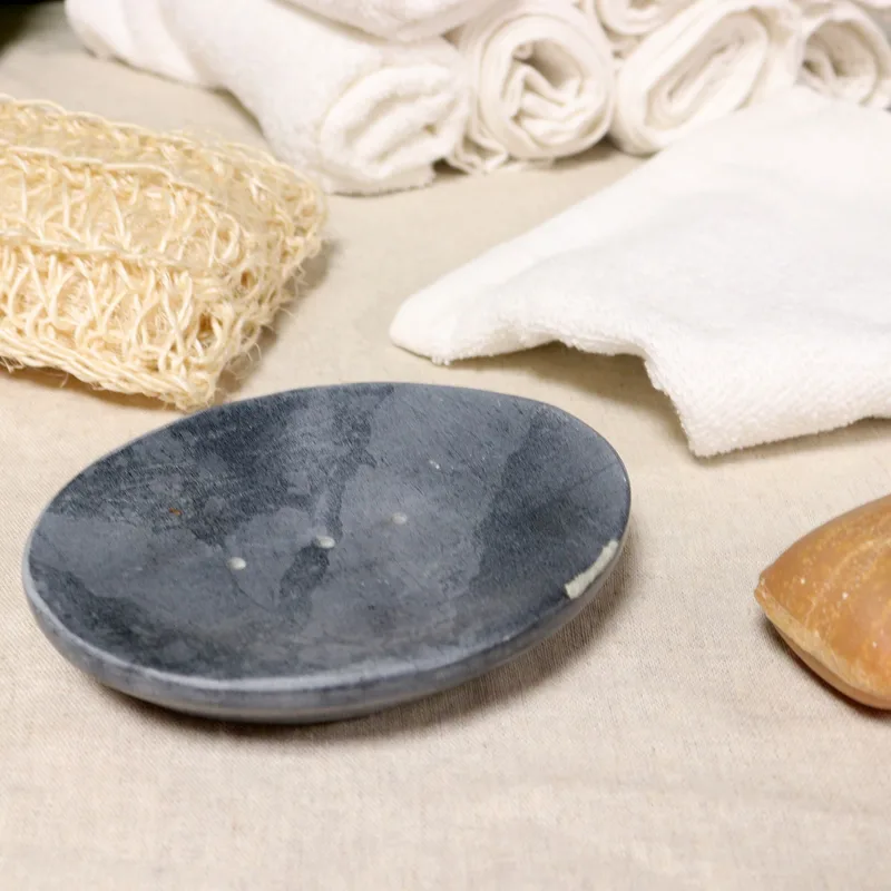 Grey Soapstone Sapone Dish 10x12cm- Classic Oval — foto 3