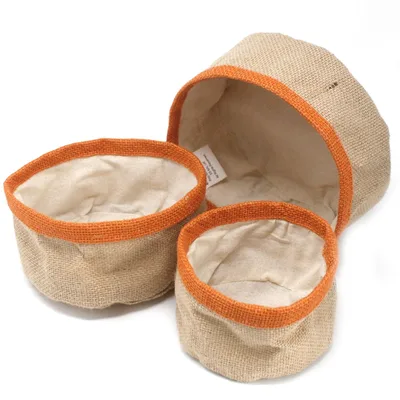 Set of 3 Naturale Jute Baskets Turmeric