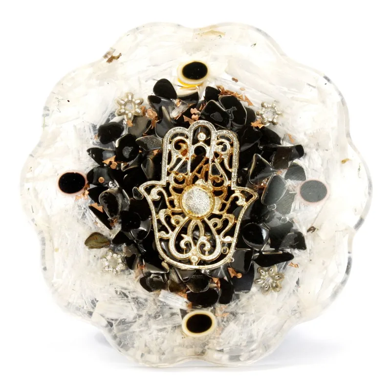 Orgonite Desk Power Packs Hamsa with Sellonite Med
