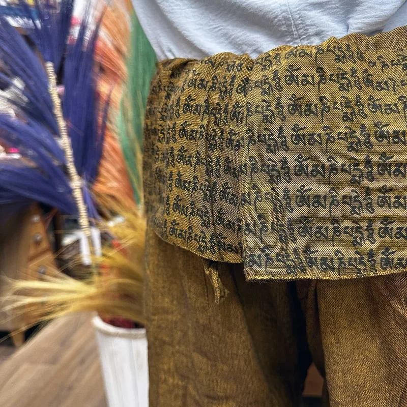 Yoga and Festival Pants Thai Fisherman Mandala Mantra on Arancia — foto 1