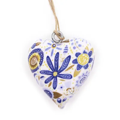 Lrg Decor Legno Heart - Blu Floral — foto 1