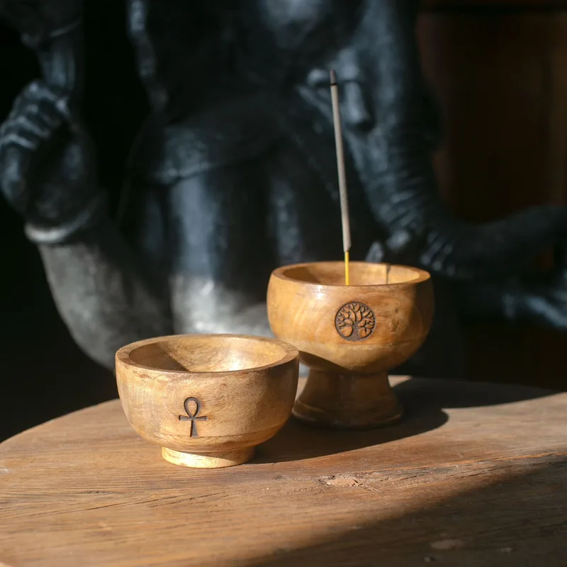Lrg Ritual Bowl Incenso Cone Porta 11x10 cm Om — foto 2