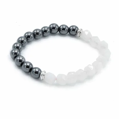 Faceted Gemstone Bracelet - Magnetc Rosa Quatz — foto 1