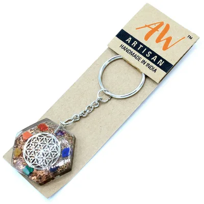 Orgonite Power Keyring Octagon Fiore of Life