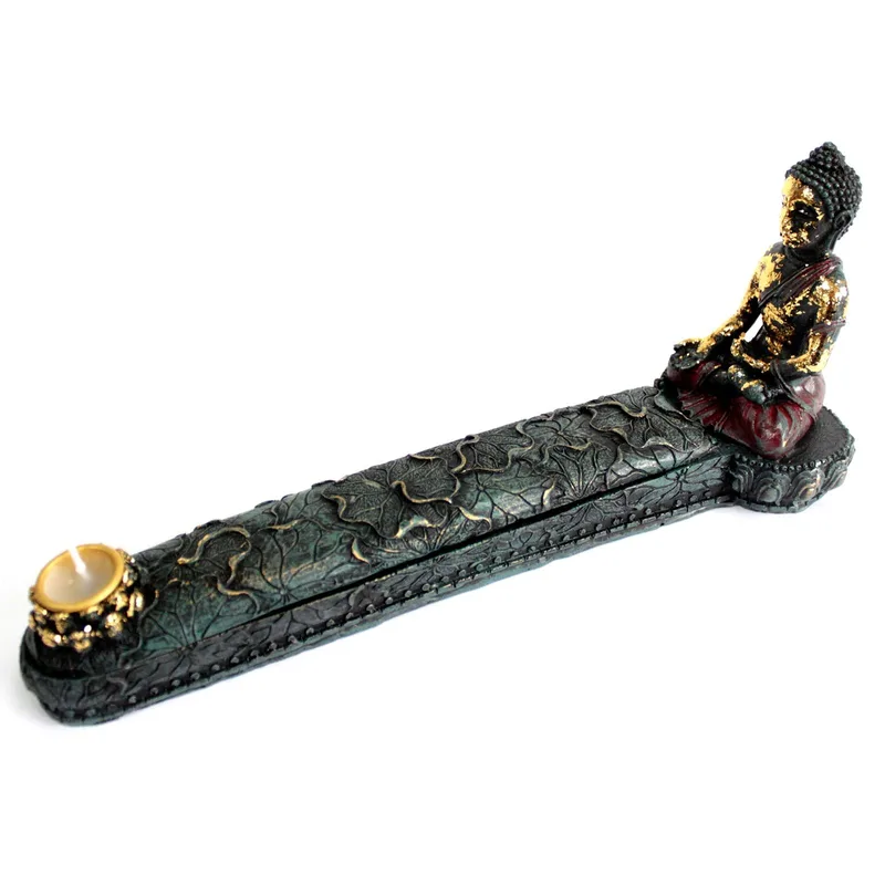 Antique Buddha Incenso Bruciatore & Scatola
