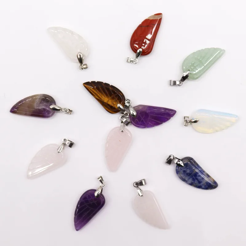 Gemstone Angel Wings Pendants 28x15mm — foto 1