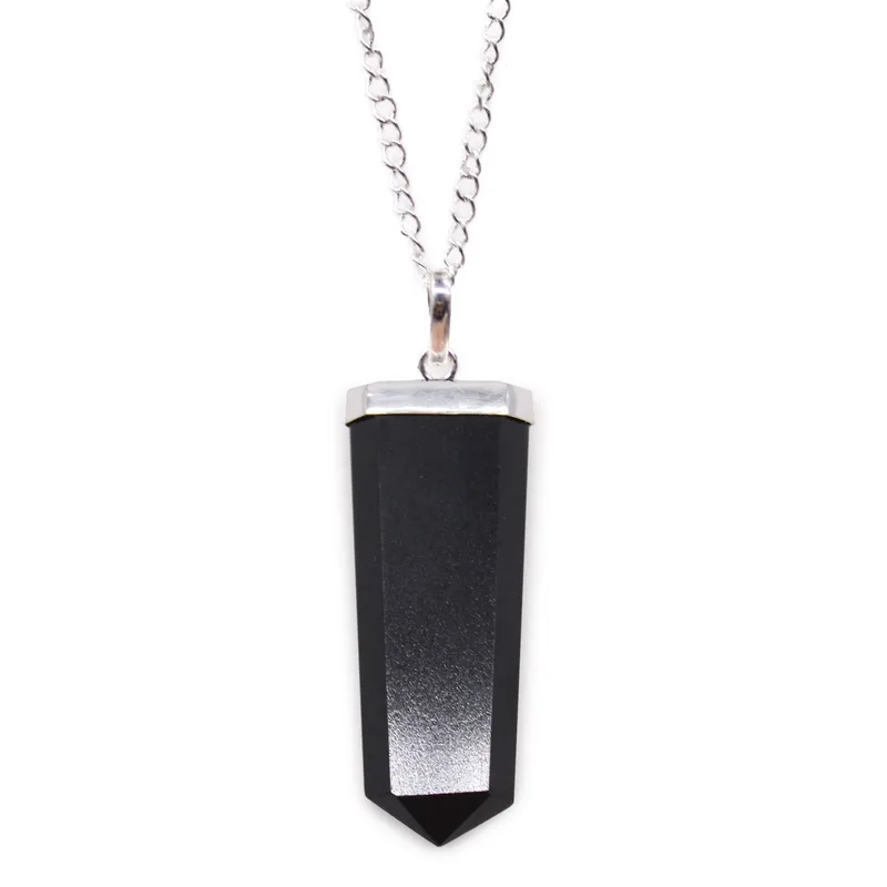 Gemstone Flat Pencil Pendant Nero Agate — foto 1