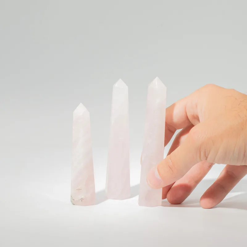 Gemstone Six Face Obelisk Point approx 11cm Rosa Quartz — foto 6
