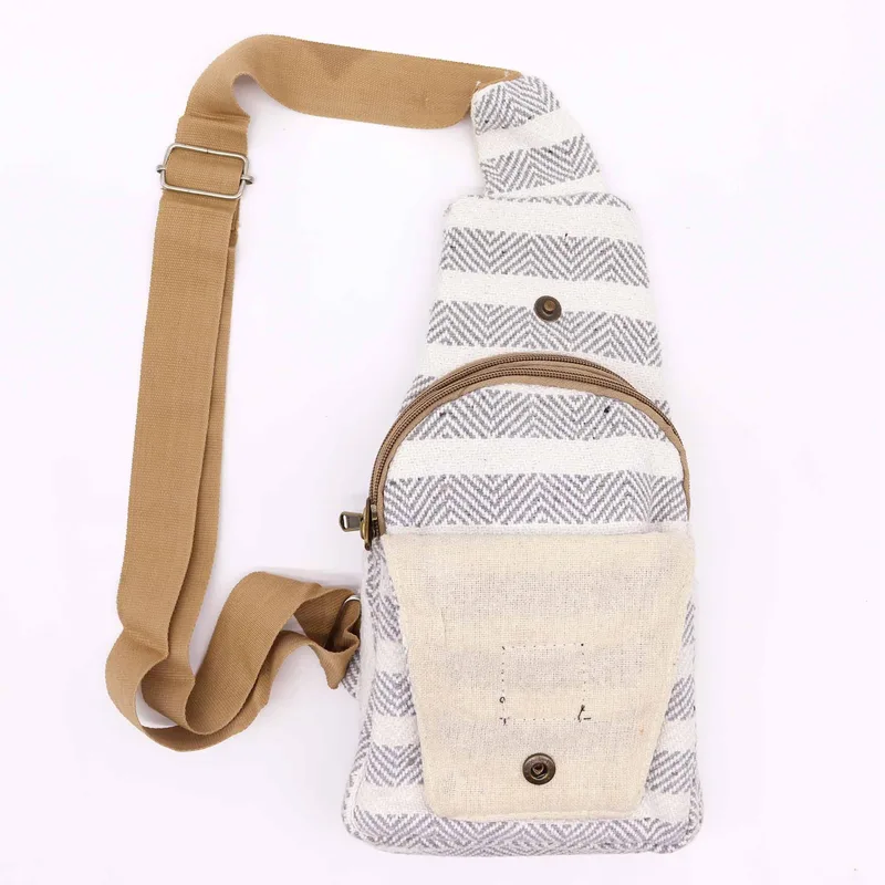 Corpo Cross Bag Naturale Cotton Grey & Bianco — foto 2