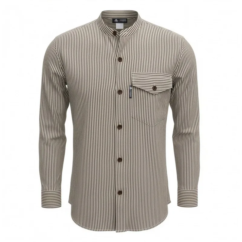 Nomad Sari Grandad Shirt Grey Stone XL