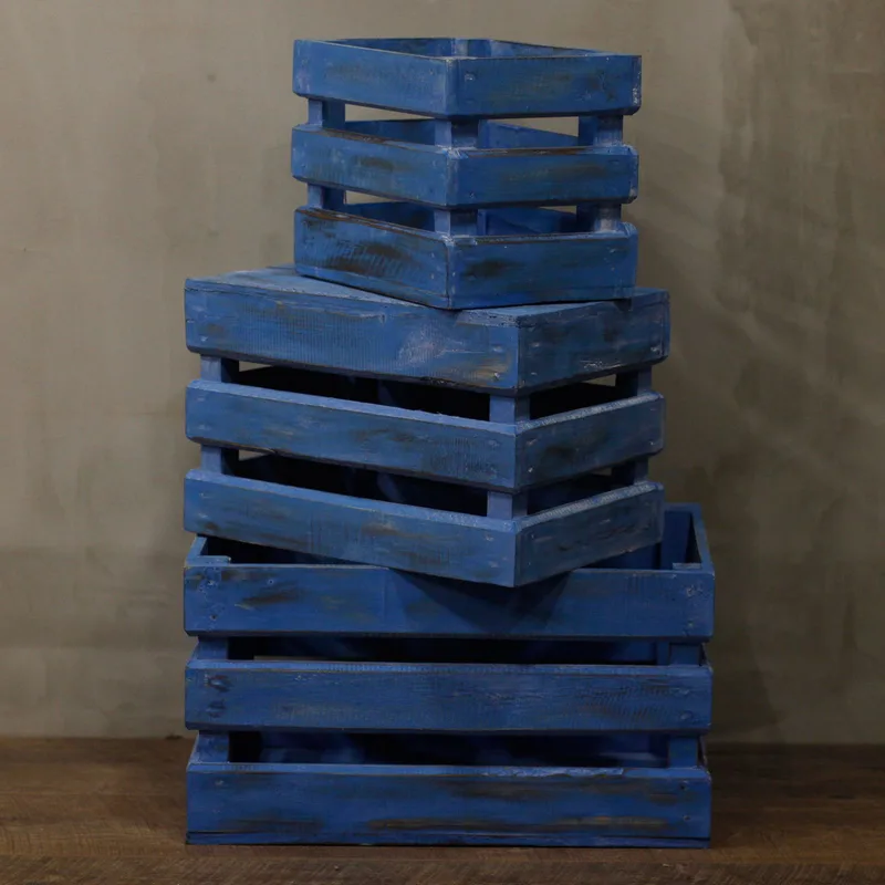 Set of 3 Storage/Display Boxes - Bluewash — foto 2