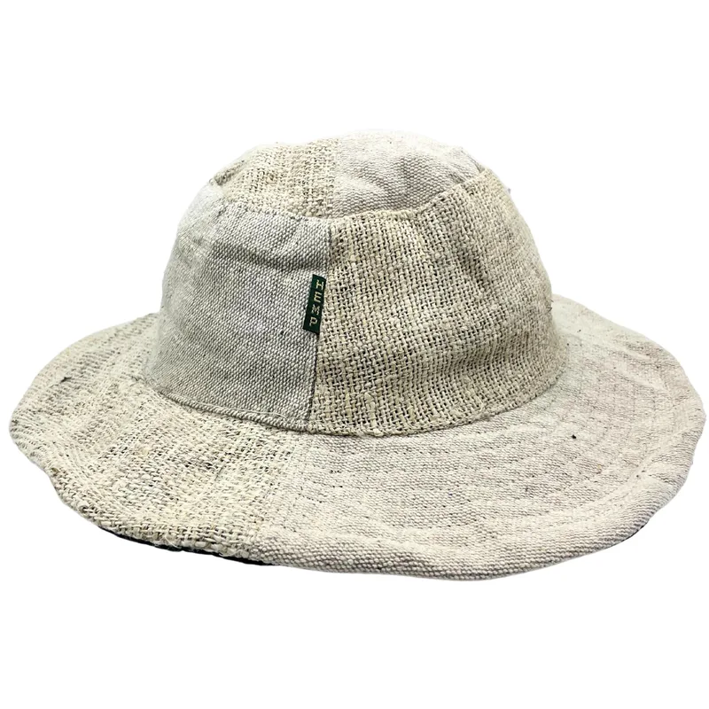 Patched and Wired Hemp & Cotton Boho Festival Hat Naturale